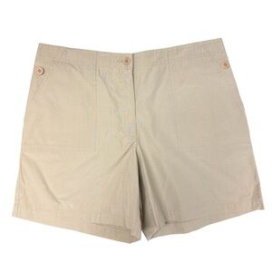 NWT Jones New York Sport Golden Sand Khaki 100% Cotton Shorts - Size 12